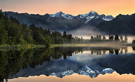 Online crop | HD wallpaper: forest, lake, landscape, mist, mountain ...