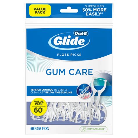 Buy Oral-B Glide Gum Care Floss Picks, Tension Control, 60 Ct Online at ...