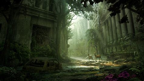 20 Post Apocalyptic Overgrown City Wallpapers - Wallpaperboat