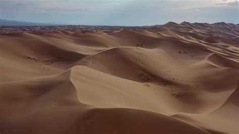 Aerial View Of Sand Dunes In Gobi Desert Stock Footage SBV-347441435 ...