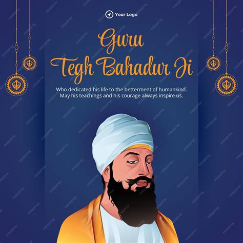 Premium Vector | Banner design of guru tegh bahadur ji martyrdom day ...