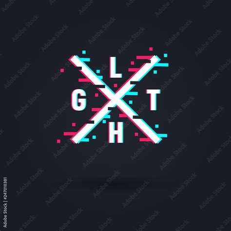 Vector glitch logo. Vector frame in distorted glitch style. Abstract ...