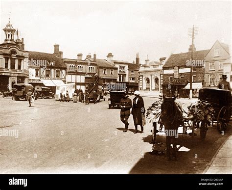 Hitchin Market Place probably 1920s Stock Photo - Alamy