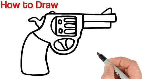 easy drawing of a gun - lineartdrawingstattoo