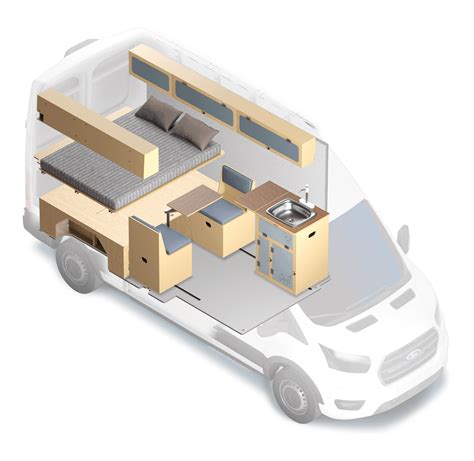 Wilford Camper Van Conversion Kit For Ford Transit 148" Wayfarer Vans ...