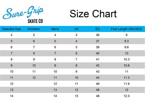 Riedell Roller Skate Size Chart