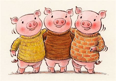 Another pic for Daily Doodle ... The Three Little Pigs. In knitwear ...