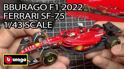 BBURAGO F1 1/43 Scale 2022 Ferrari F1-75 Diecast Model, 43% OFF