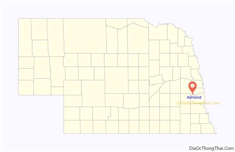 Map of Ashland city, Nebraska