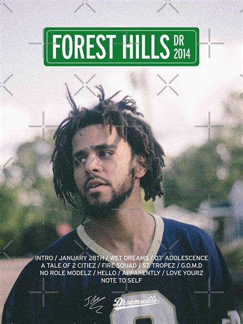 "J Cole – 2014 Forest Hills Drive | Tracklist Poster" Sticker by ...