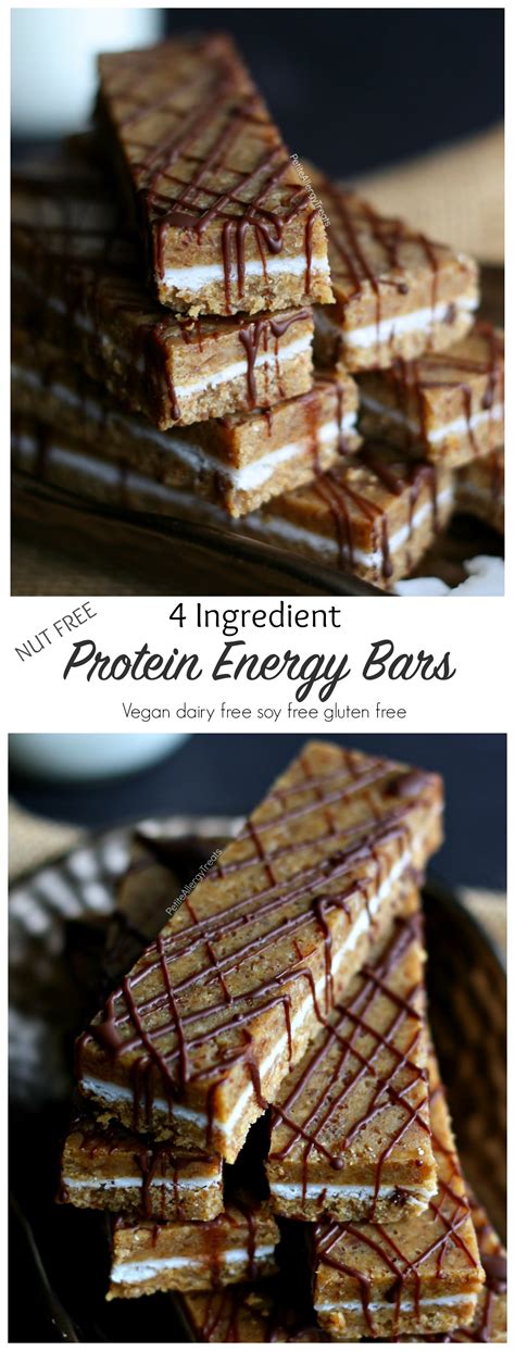 Homemade Nut Free 4 Ingredient Protein Energy Bars - Petite Allergy Treats