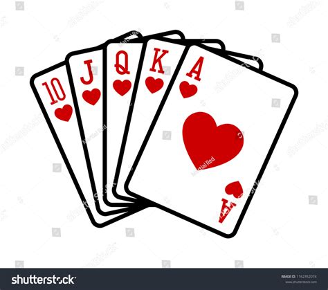 Heart Royal Straight Flush Poker Hand Stock Vector (Royalty Free ...