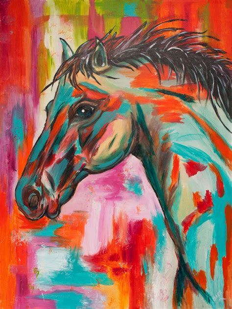 red horse, paint, paint horse, contemporary, contemporary horse ...