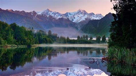 New Zealand Mountains | Mountain lake in New Zealand wallpaper - Nature ...