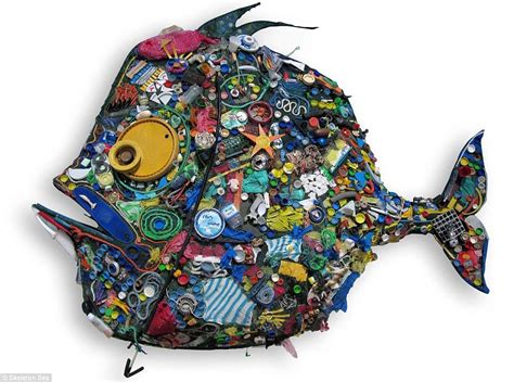 Amazing artworks made from beach trash and items found in the waves ...