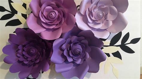 How To Make Purple Paper Flowers - YouTube