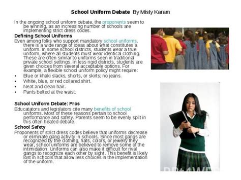 Uniforms School : For School Uniform Debate Facts