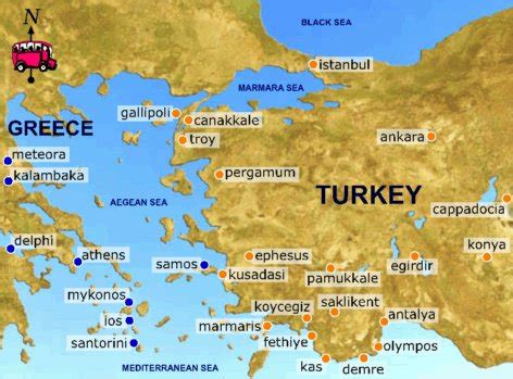 Map of Greece and Turkey - Free Printable Maps