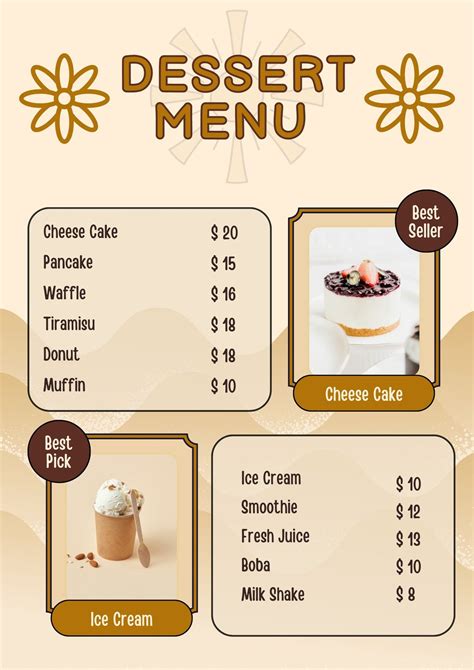 Free, Printable, Editable Dessert Menu Templates Canva, 41% OFF