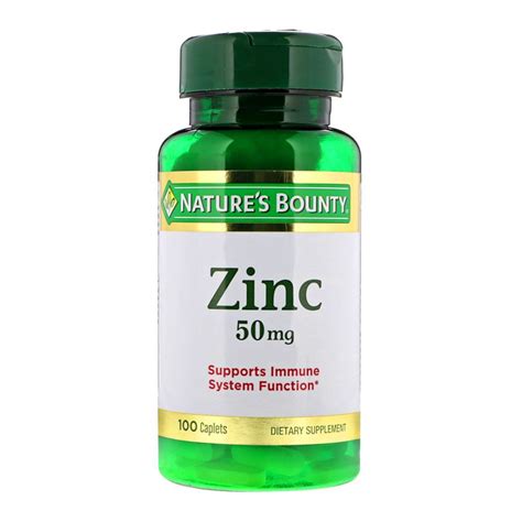 Purchase Nature's Bounty Zinc 50mg, 100 Caplets, Dietary Supplement ...