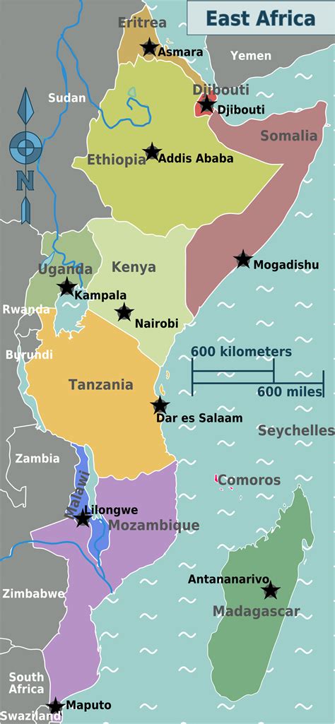 East Africa Regions Map | East africa travel, East africa, Africa map