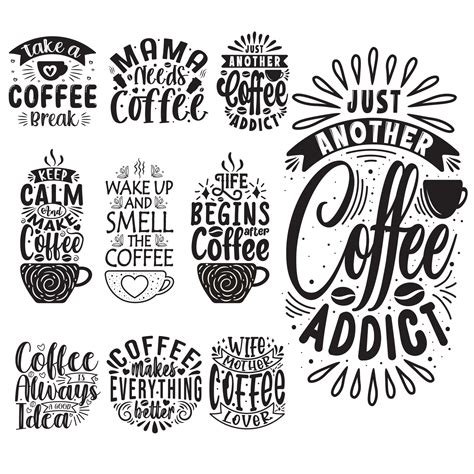 Coffee quotes vector typography coffee bundle design Coffee quotes SVG ...