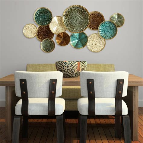 Stratton Home Decor Multi Metal Plate Wall Decor-S01657 - The Home Depot