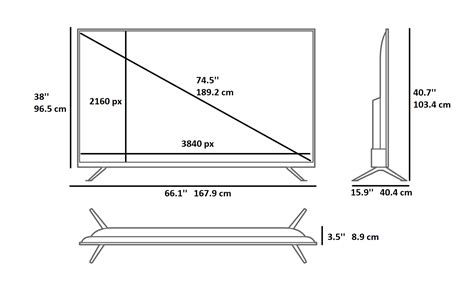 75-Inch TV dimensions