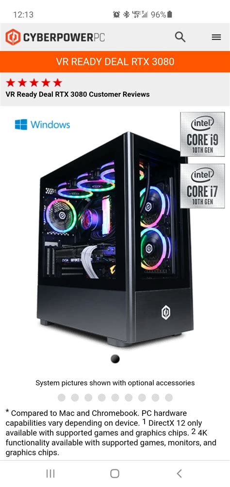 Vr ready deal rtx 3080 : r/CYBERPOWERPC