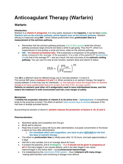 Anticoagulant Therapy (Warfarin) | Coagulation | Medical Treatments