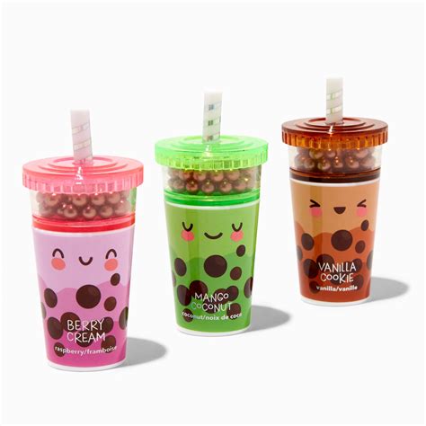 This sweet, boba tea lip balm set comes with 3 flavors that will leave ...