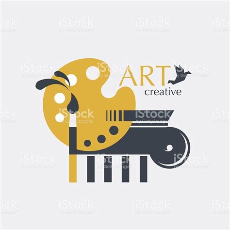 Art logo with palette , brush and Ionic column | Painting logo, Art ...