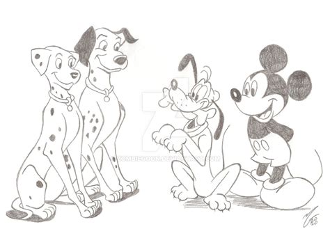 Pluto Mickey Mouse Pongo and Perdita by zombiegoon on DeviantArt