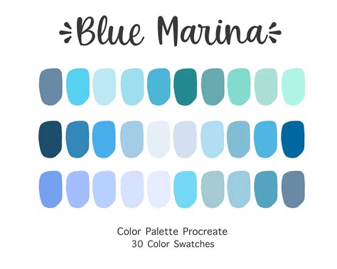 Denim Color Palette, Procreate Color Palette, Color Swatches, Color ...