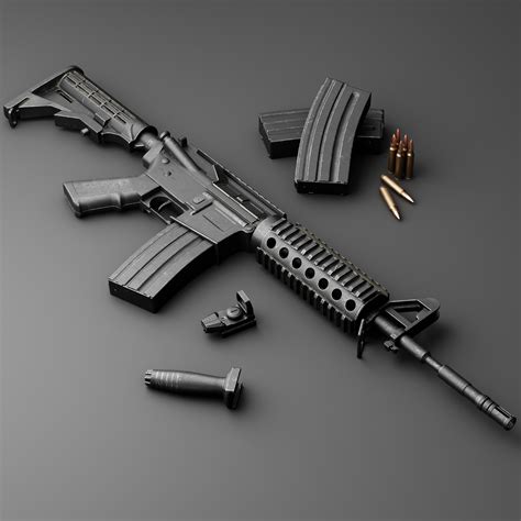 M4 Carbine Assault Rifle model - TurboSquid 1734149