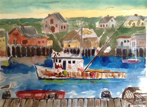 Maine Watercolor Painting | Painting, Boat watercolor painting ...