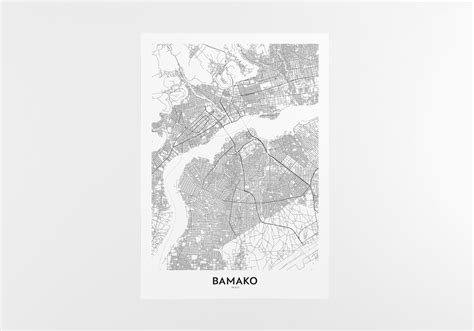 Bamako Map Print City Map Wall Art Bamako Map Travel | Etsy