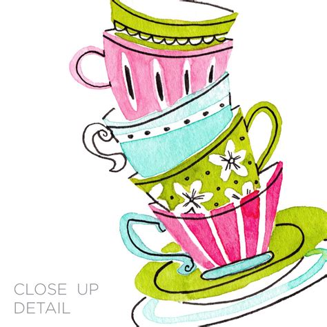 TEA TIME Digital Clipart Instant Download Illustration Watercolor Clip ...