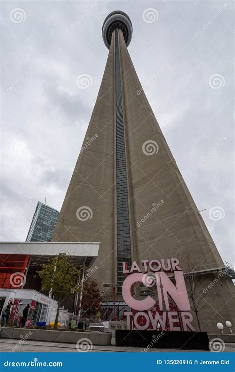 View of the Canadian National Tower CN Tower from Its Bottom with Its ...