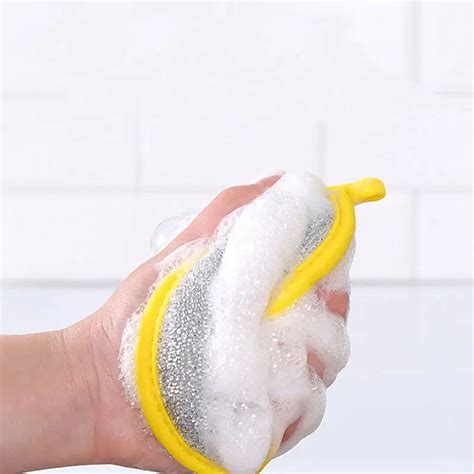 Wholesale Magic Double-Sided Kitchen Dish Washing Cleaning Sponge Round ...