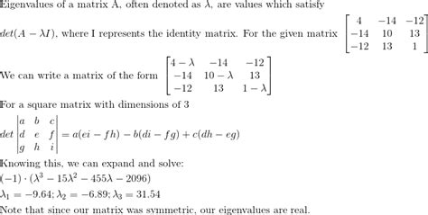 Eigenvalues and Eigenvectors of Symmetric Matrices - Linear Algebra