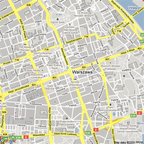 Map of Warsaw, Poland | Hotels Accommodation