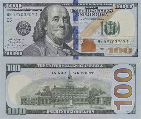 One hundred US dollar banknote front and back - Stock Image - F022/7043 ...