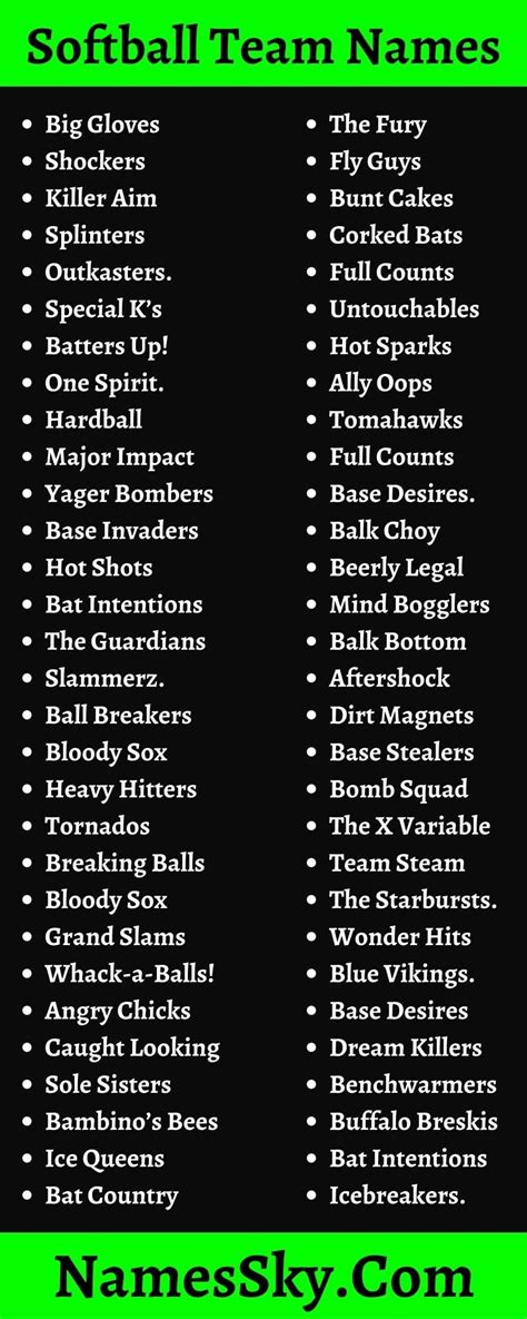 Softball Team Names: 690+ Funny Names For Softball Team