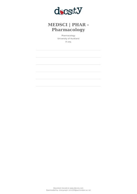 Pharmacology flashcards - MEDSCI | PHAR - Pharmacology Pharmacology ...