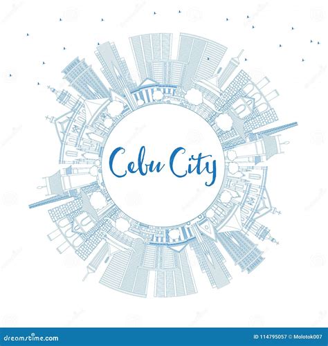 Cebu City Skyline Golden Silhouette. Cartoon Vector | CartoonDealer.com ...