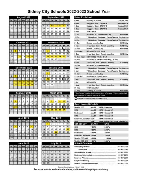 Sidney City Schools releases school calendar - Sidney Daily News