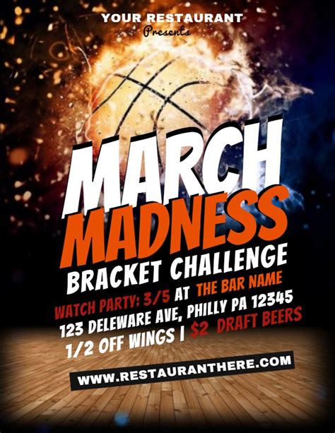 High School March Madness basketball flyer template | March madness ...