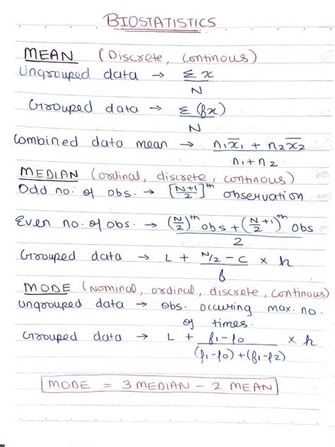 Biostatistics Formulas | PDF