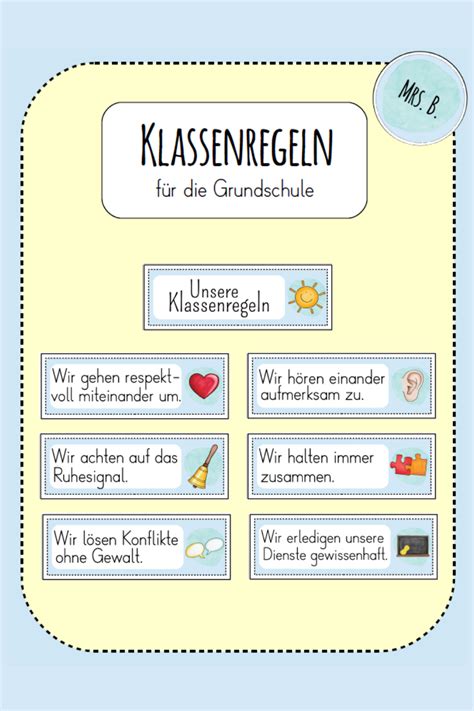 Klassenregeln für die Grundschule – Unterrichtsmaterial im Fach ...